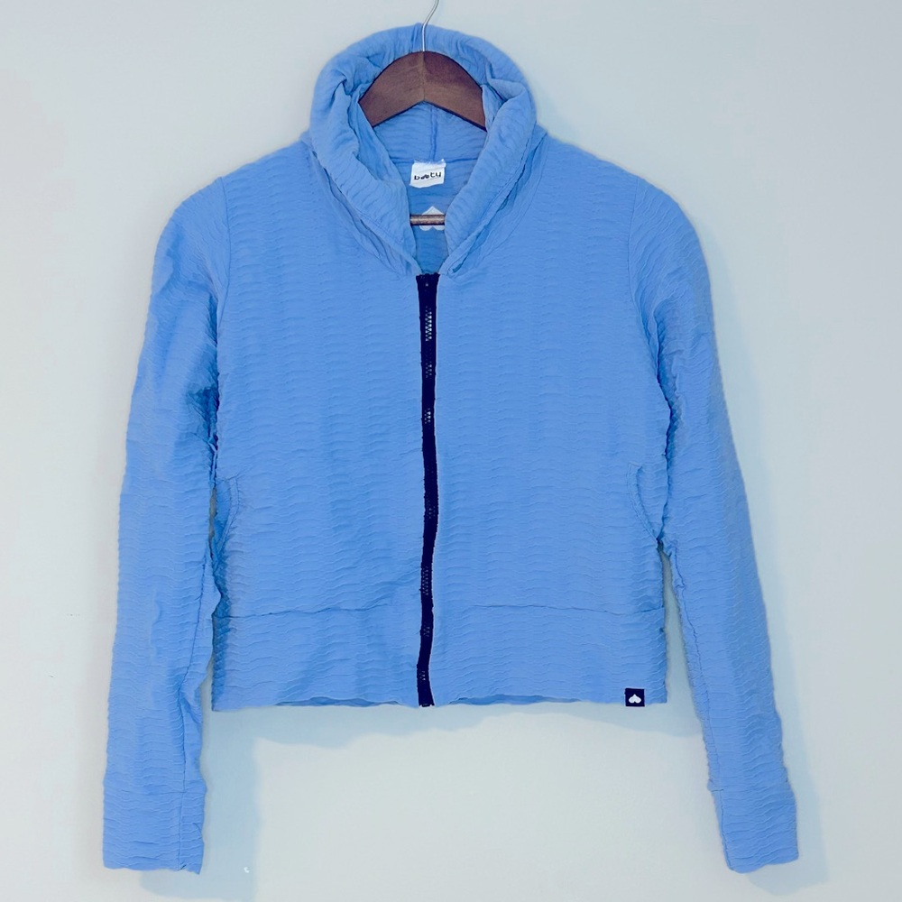 Booty by Brabants Sky Blue Cropped Zip Hoodie